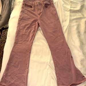 Pink American Eagle Stretch Flare Jeans